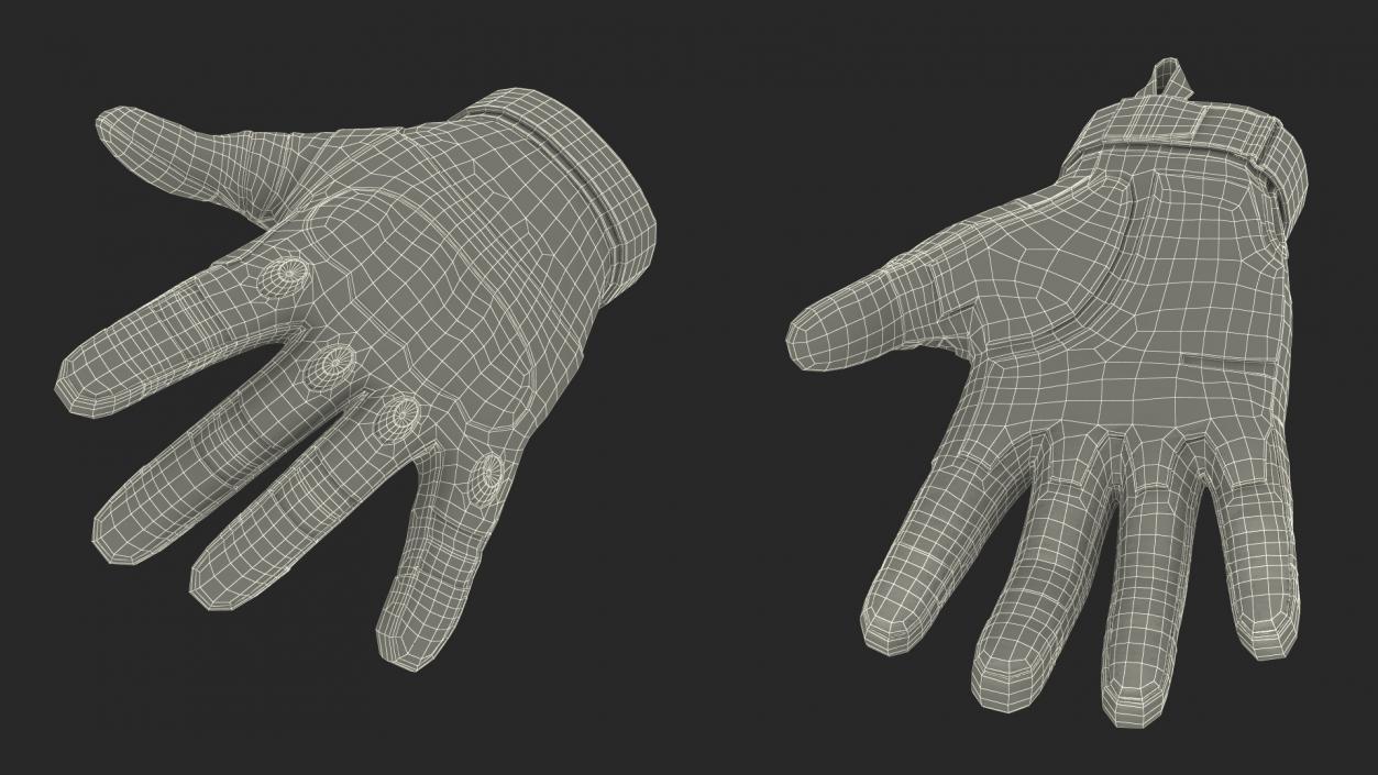 3D model Shockproof Gloves Khaki Rigged