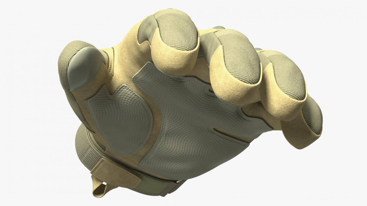 3D model Shockproof Gloves Khaki Rigged