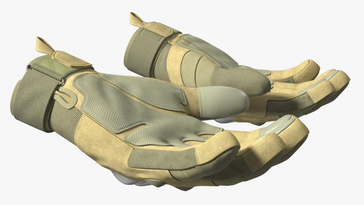 3D model Shockproof Gloves Khaki Rigged