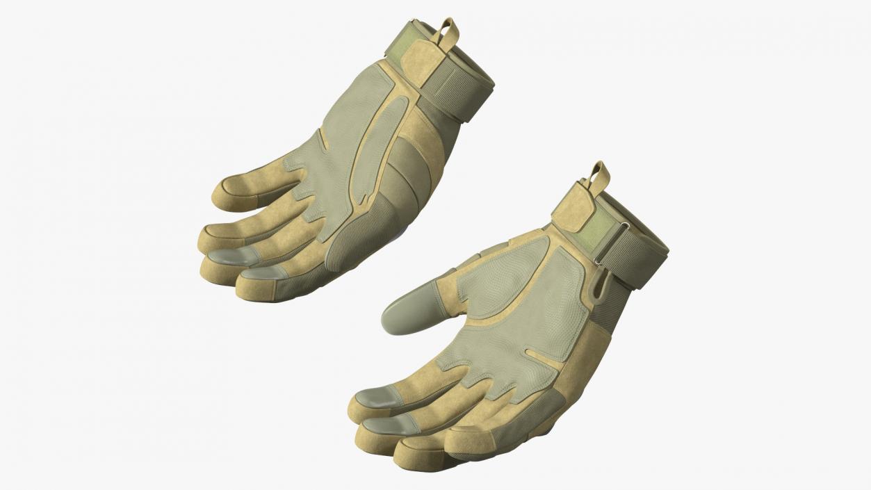 3D model Shockproof Gloves Khaki Rigged