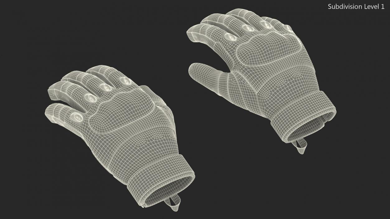 3D model Shockproof Gloves Khaki Rigged