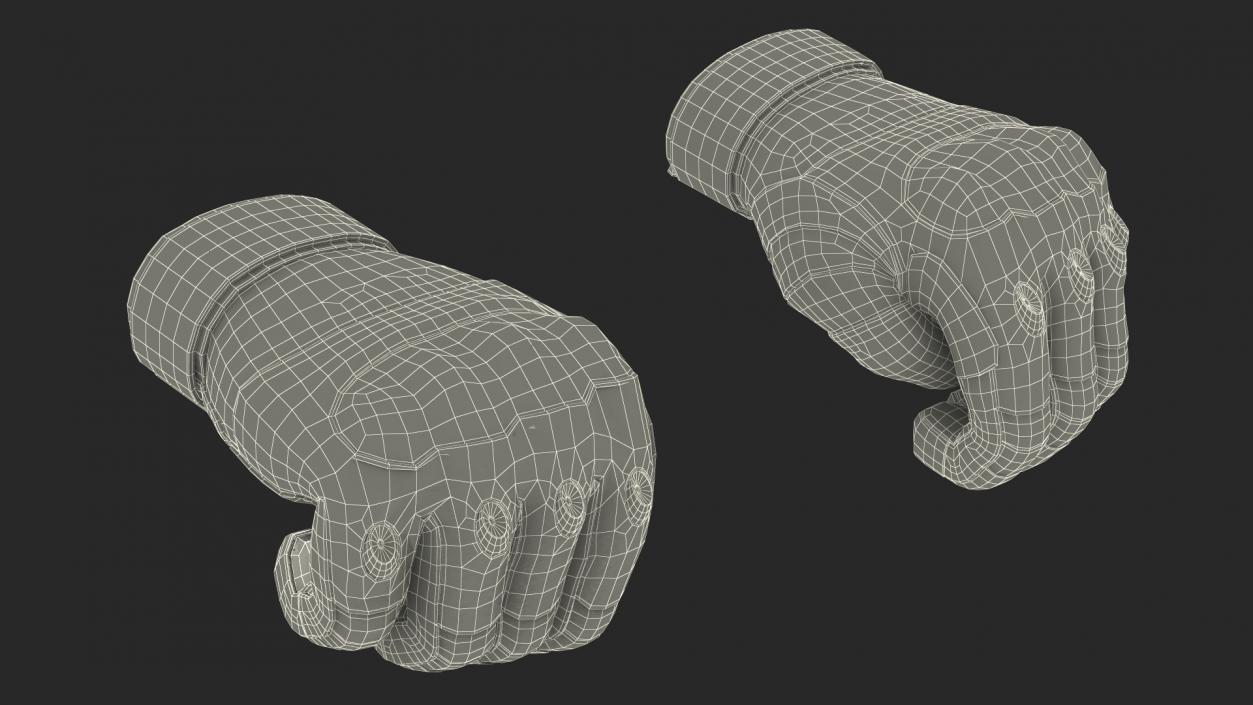 3D model Shockproof Gloves Khaki Rigged