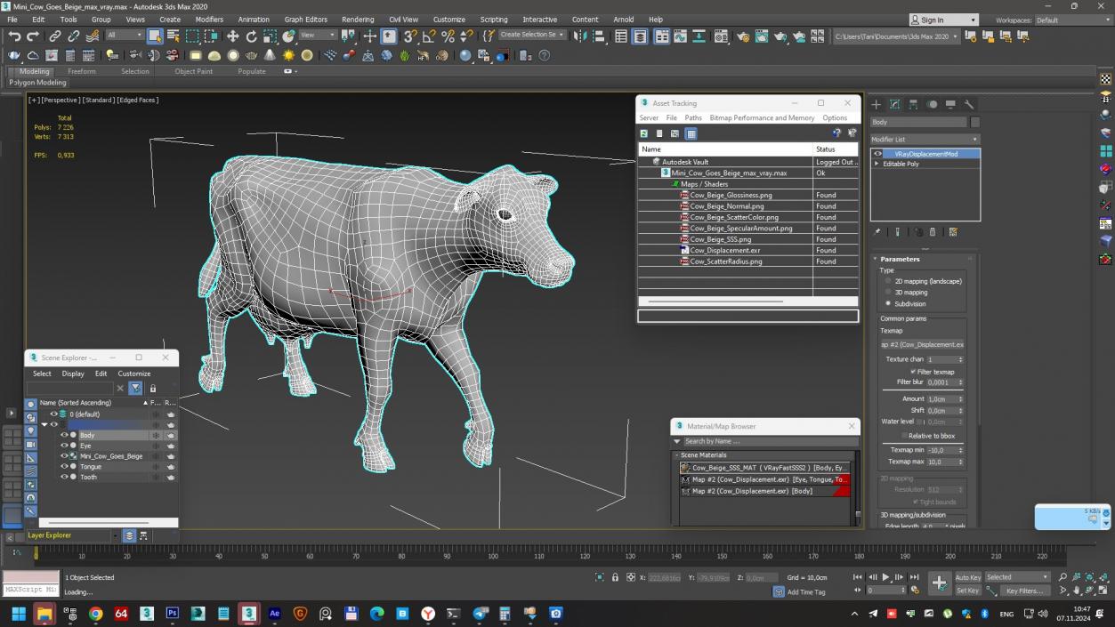 Mini Cow Goes Beige 3D model