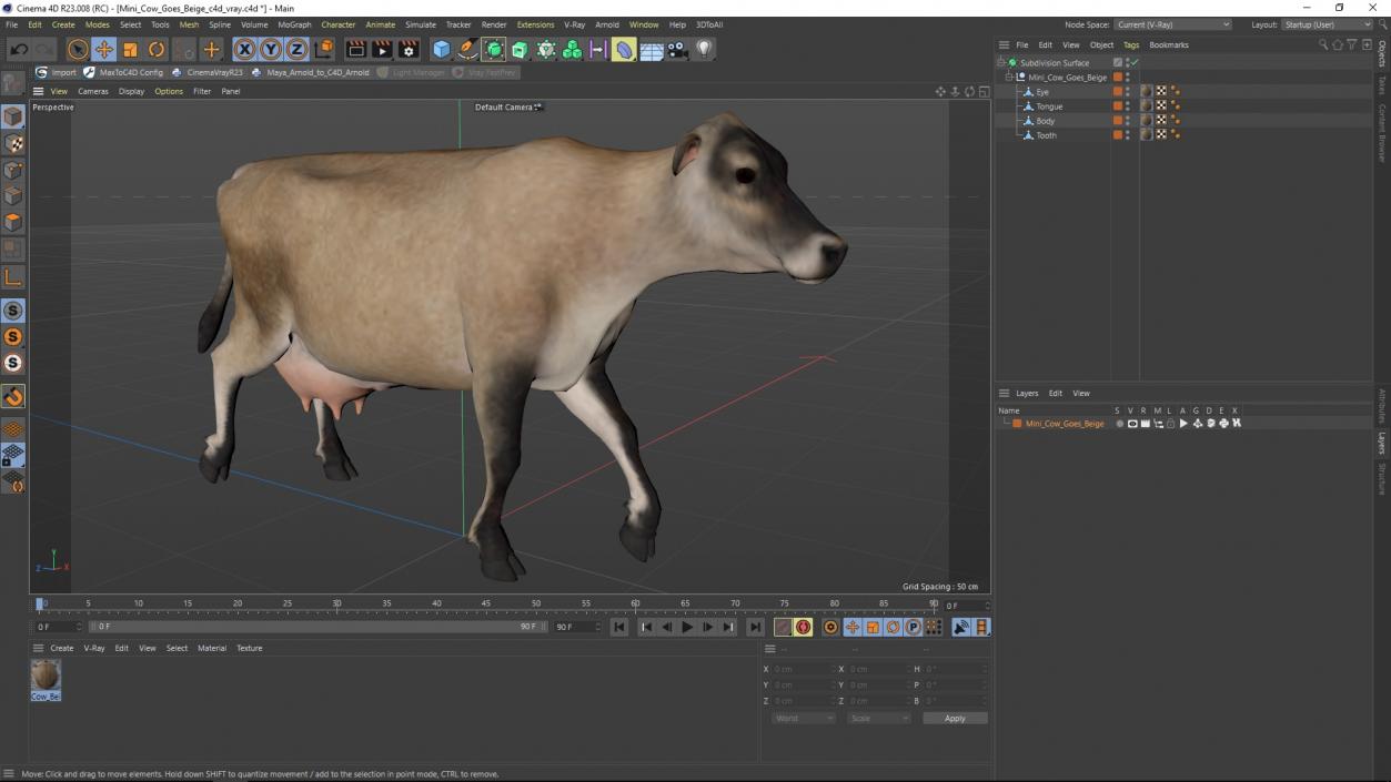 Mini Cow Goes Beige 3D model