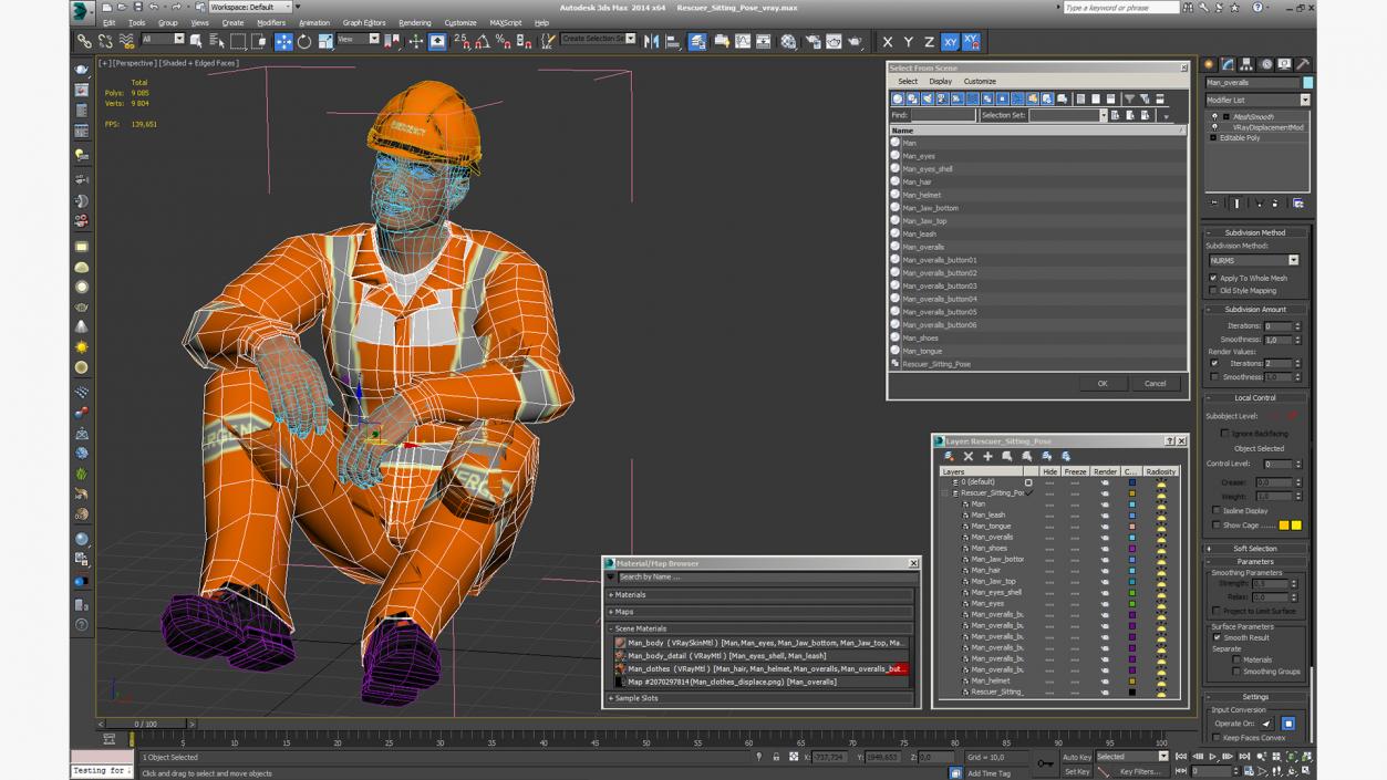 3D model Rescuer Sitting Pose