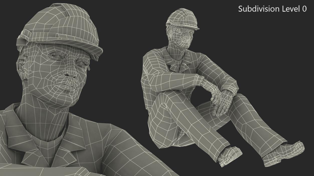 3D model Rescuer Sitting Pose