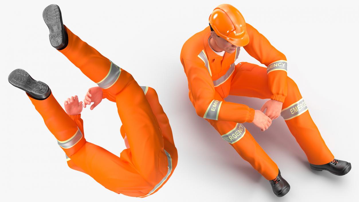 3D model Rescuer Sitting Pose