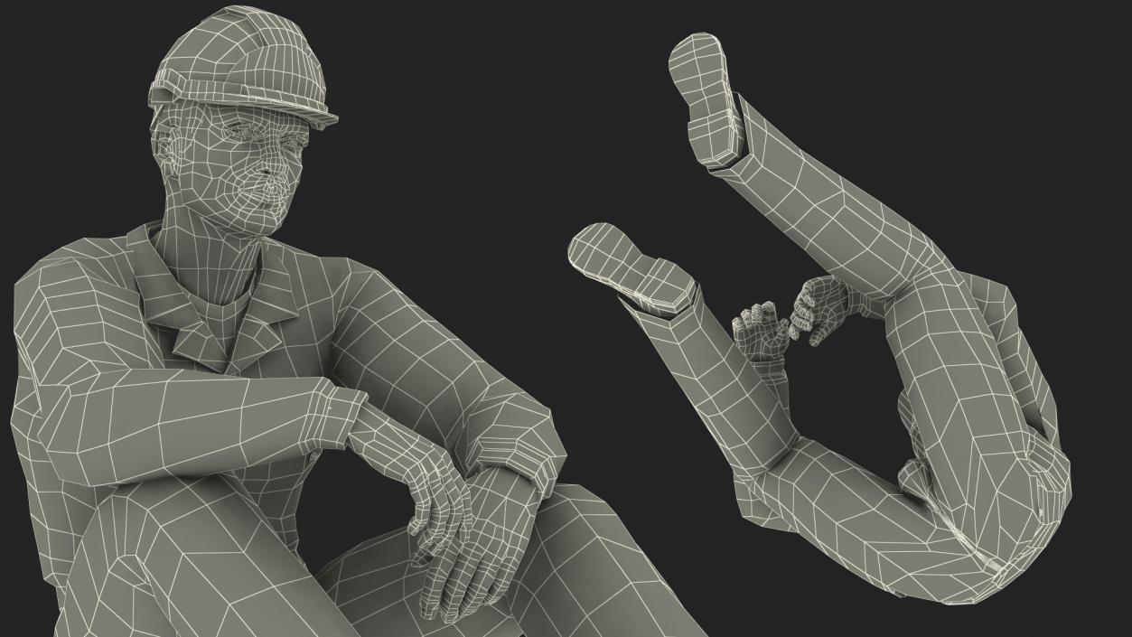 3D model Rescuer Sitting Pose