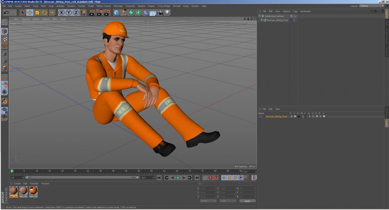 3D model Rescuer Sitting Pose