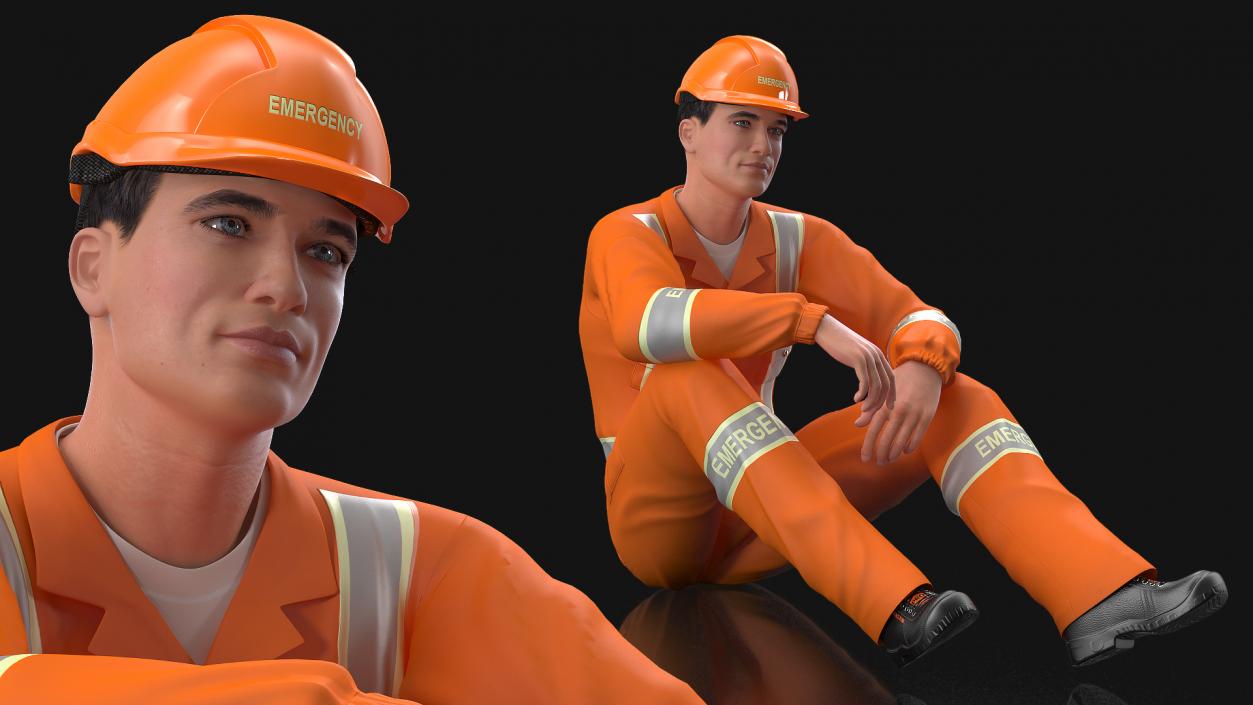 3D model Rescuer Sitting Pose