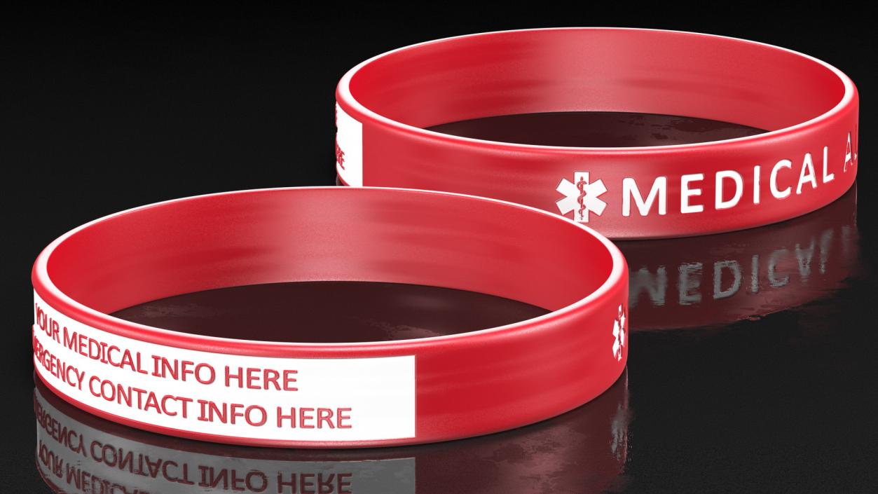 3D Medical Alert ID Wristband