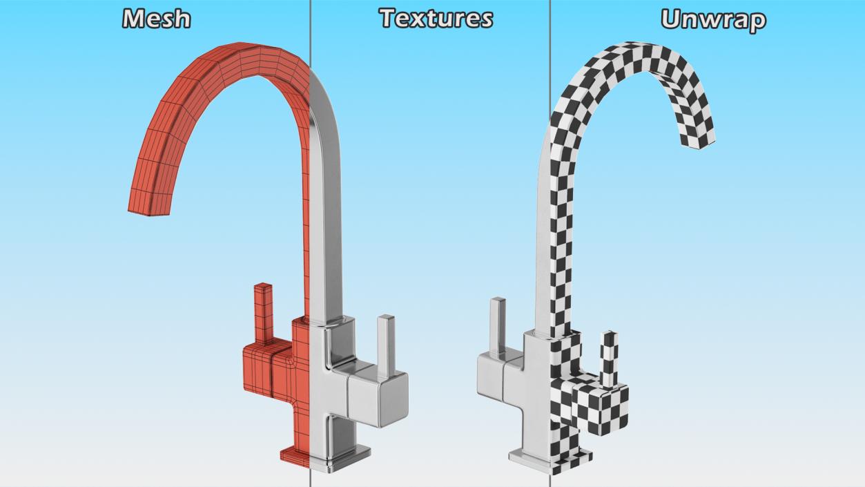 3D model Kitchen Taps Collection 3