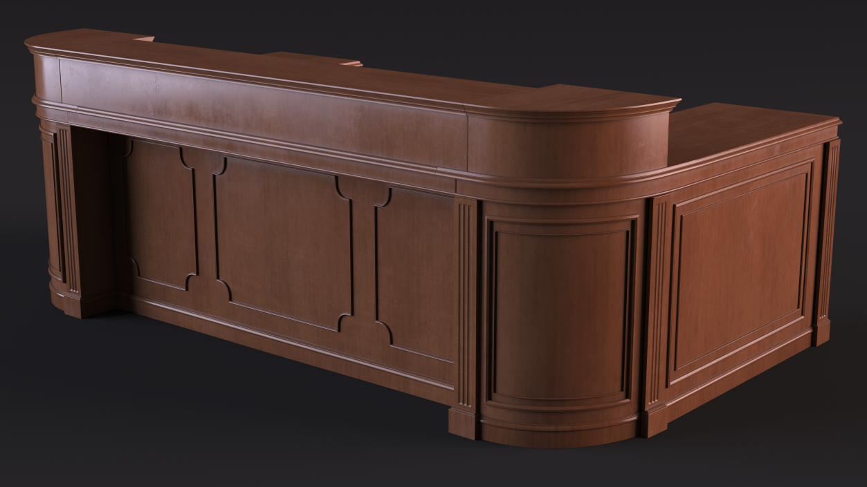 3D Reception Desk Classic Style model