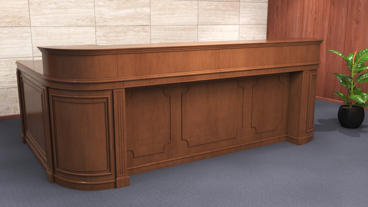 3D Reception Desk Classic Style model