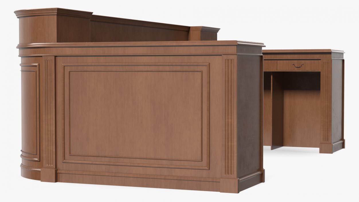 3D Reception Desk Classic Style model