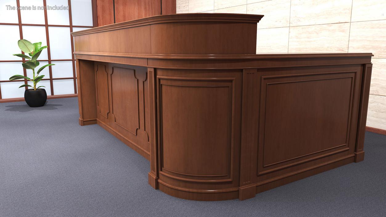 3D Reception Desk Classic Style model