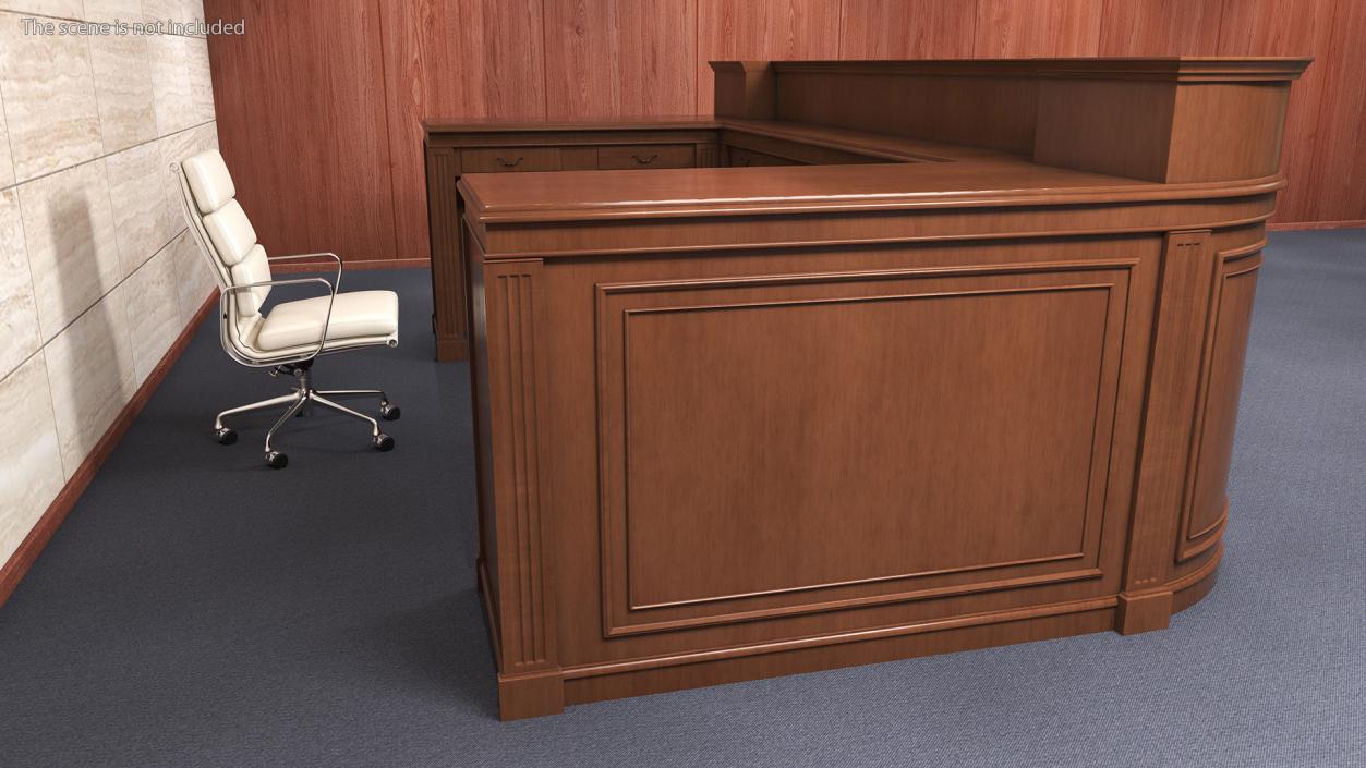 3D Reception Desk Classic Style model