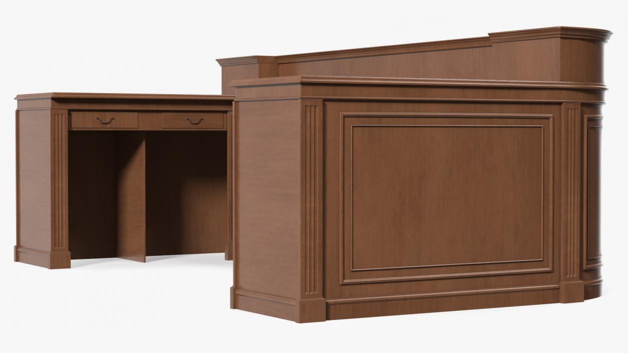 3D Reception Desk Classic Style model