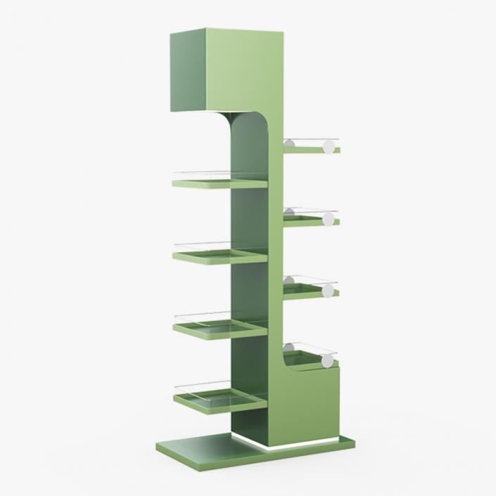 3D Illuminated Green Promotion Retail Floor Shelf