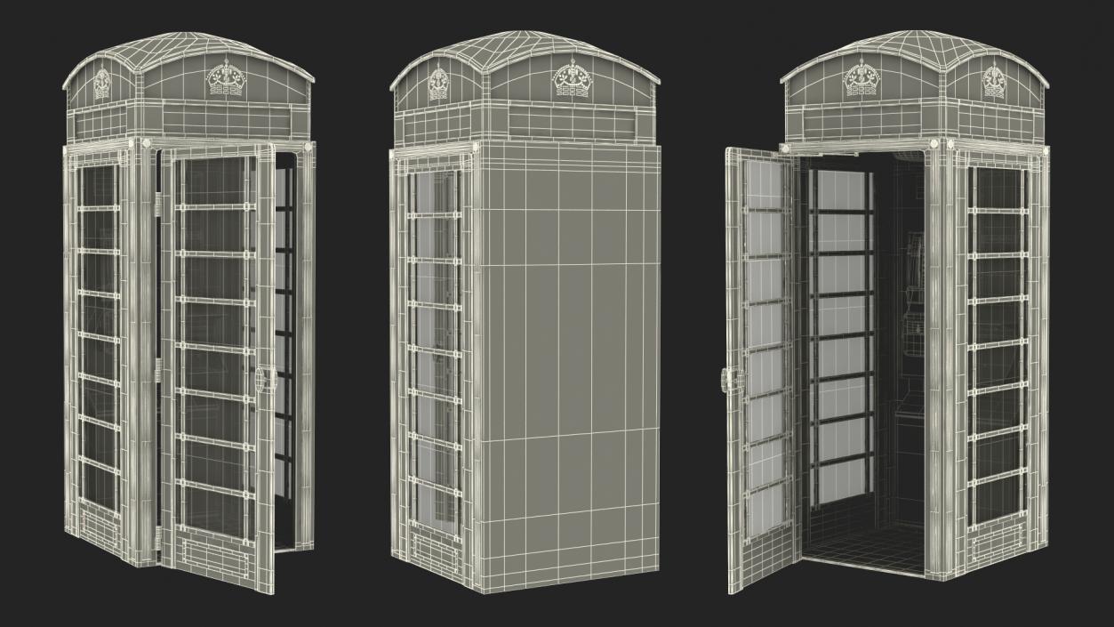 London Phone Box Black 3D