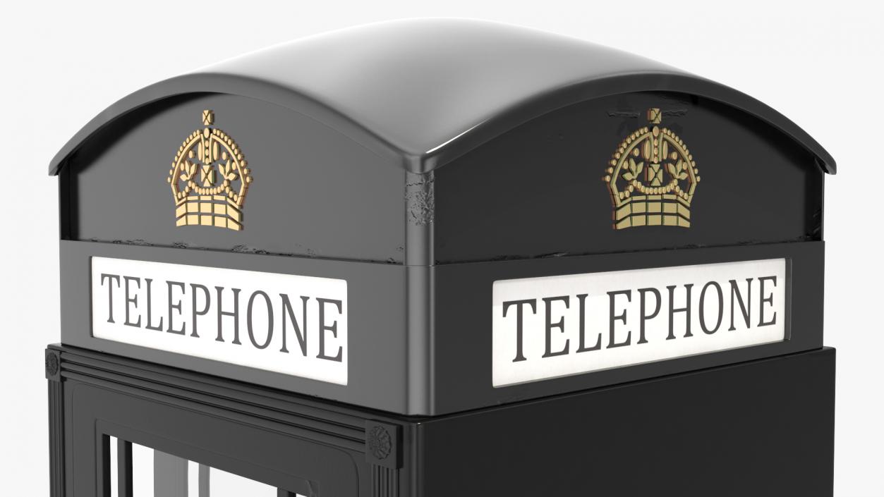 London Phone Box Black 3D