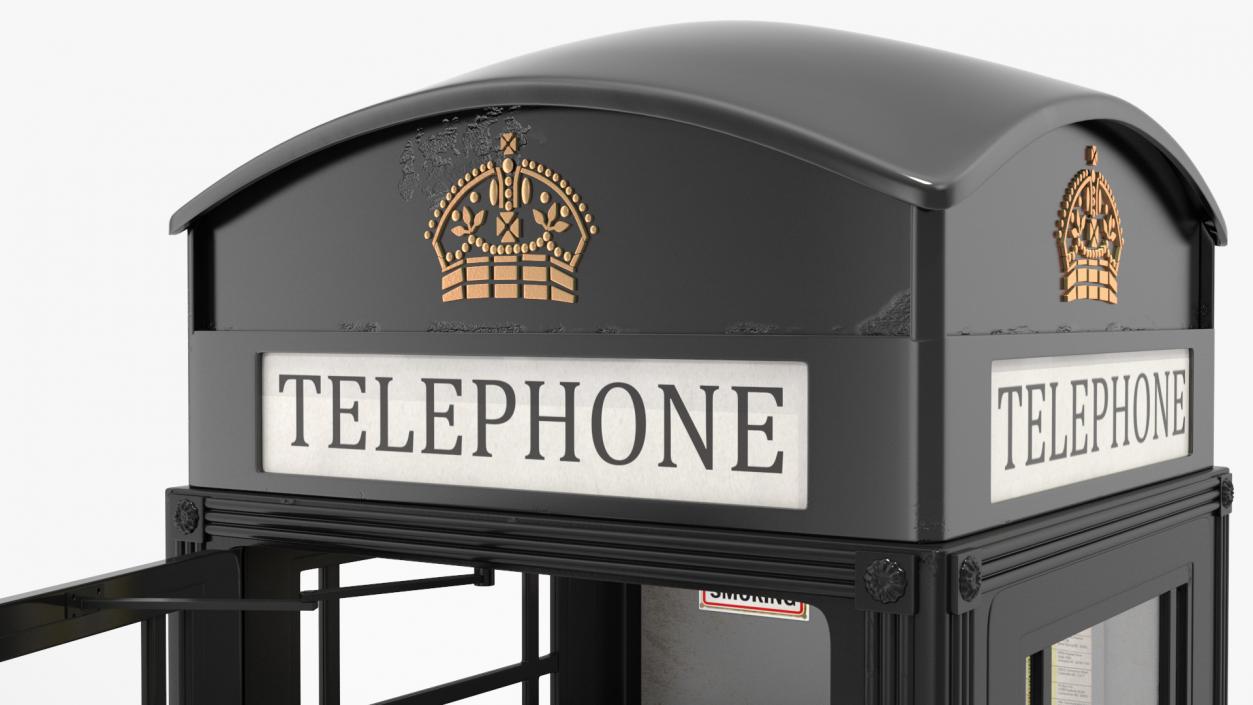 London Phone Box Black 3D