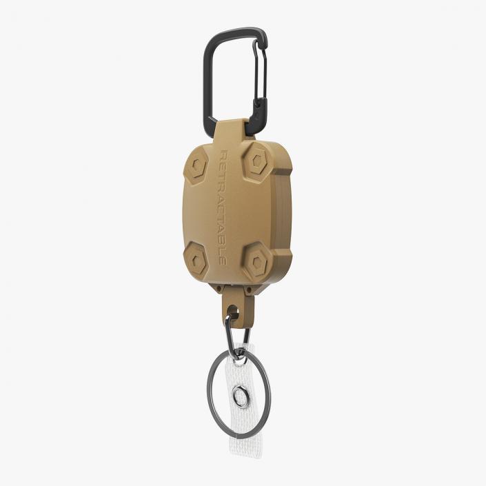 Belt Clip with Key Reel Brown 3D model