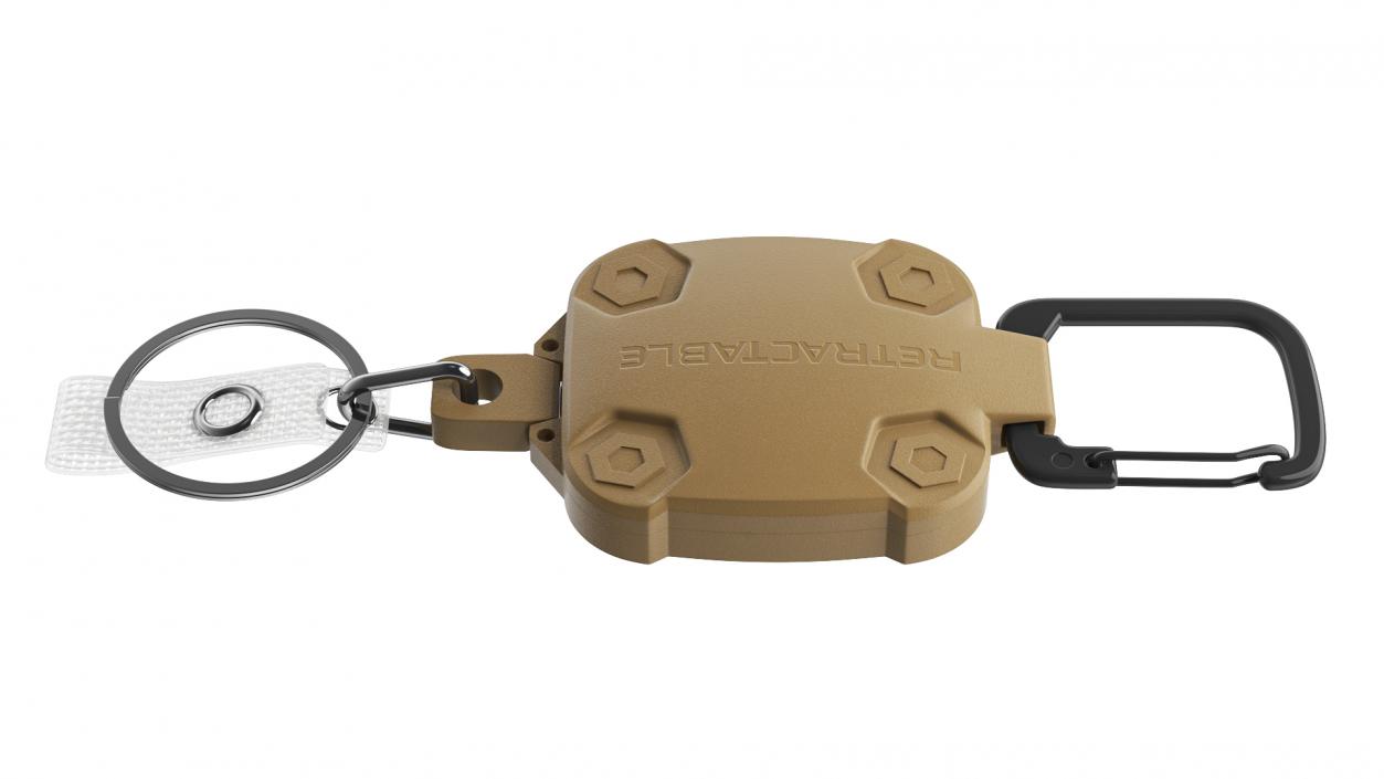 Belt Clip with Key Reel Brown 3D model