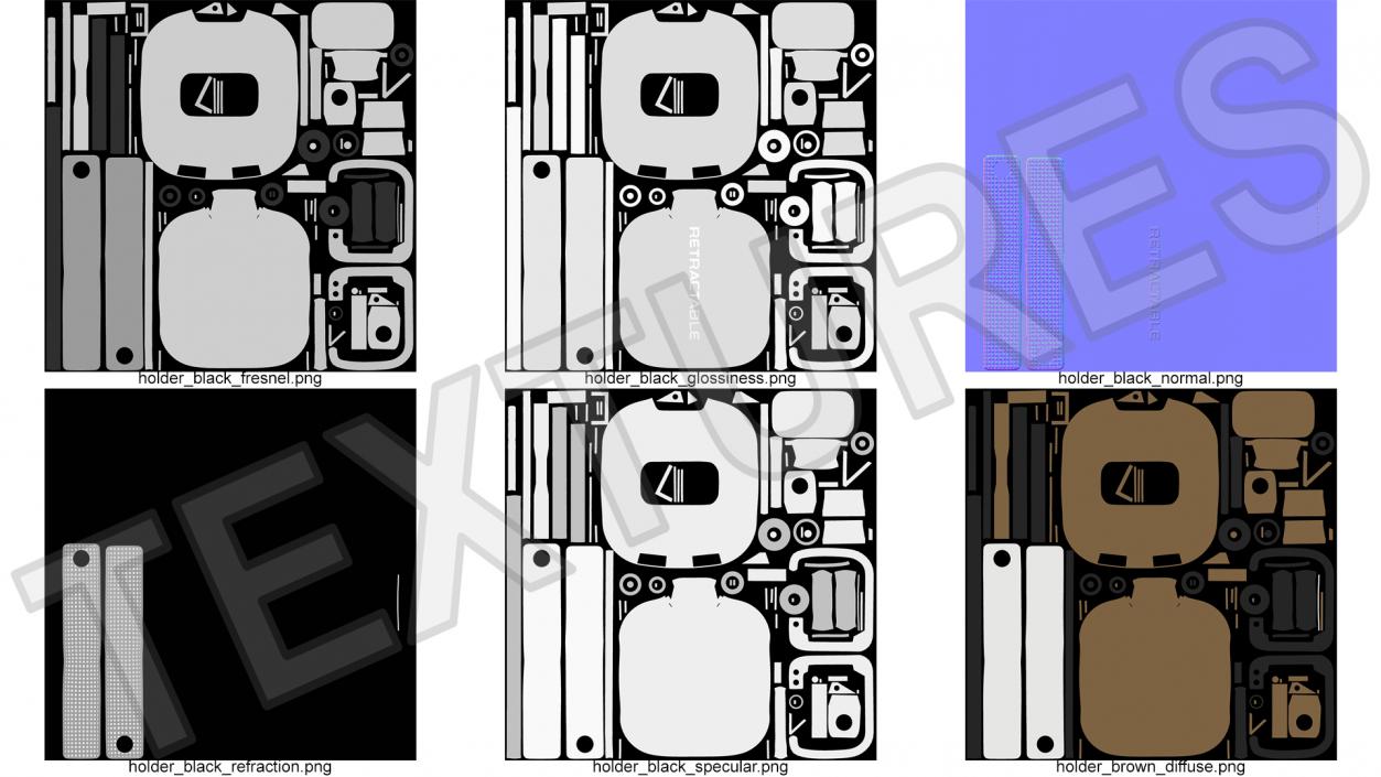 Belt Clip with Key Reel Brown 3D model