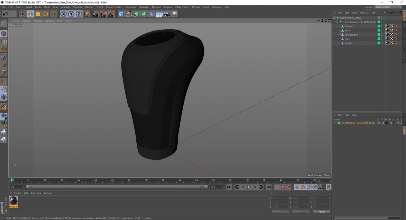3D Transmission Gear Shift Knob model