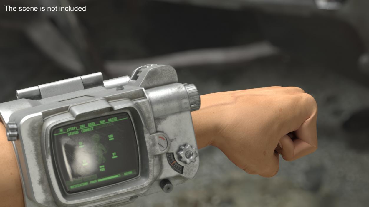 Fallout Pip Boy on the Human Arm 3D