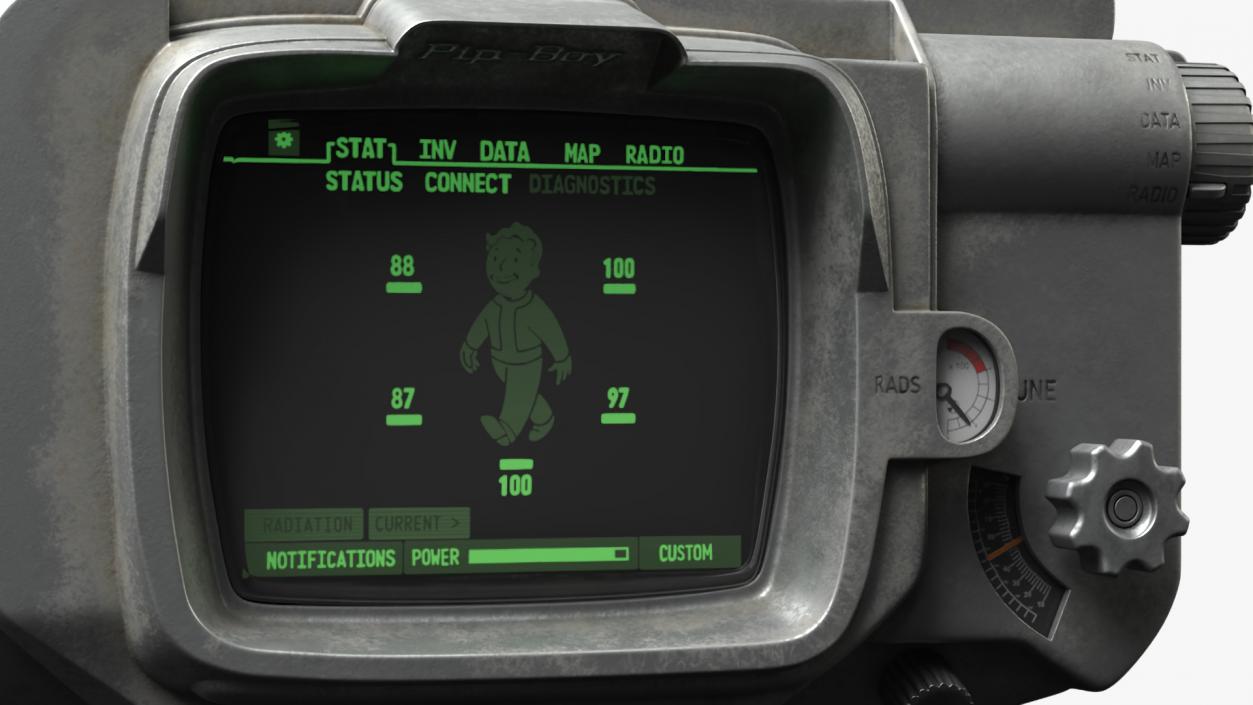 Fallout Pip Boy on the Human Arm 3D