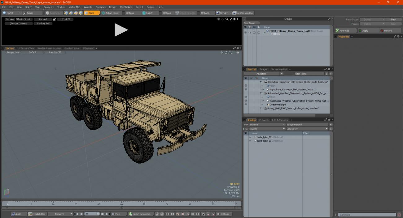 3D model M939 Military Dump Truck Light