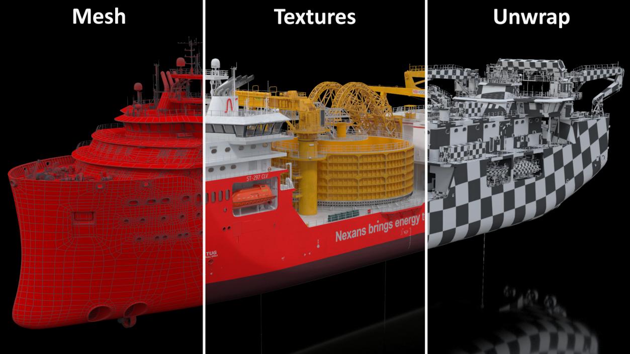 3D model Cable Layer Ship Nexans Aurora