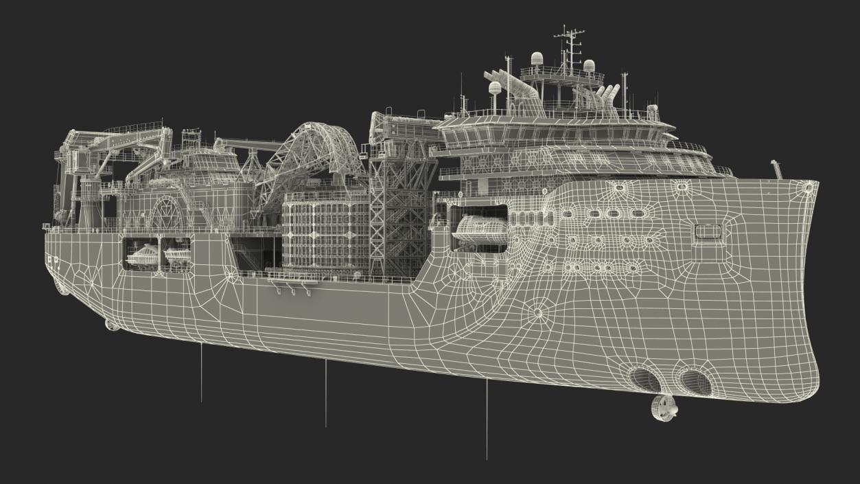 3D model Cable Layer Ship Nexans Aurora