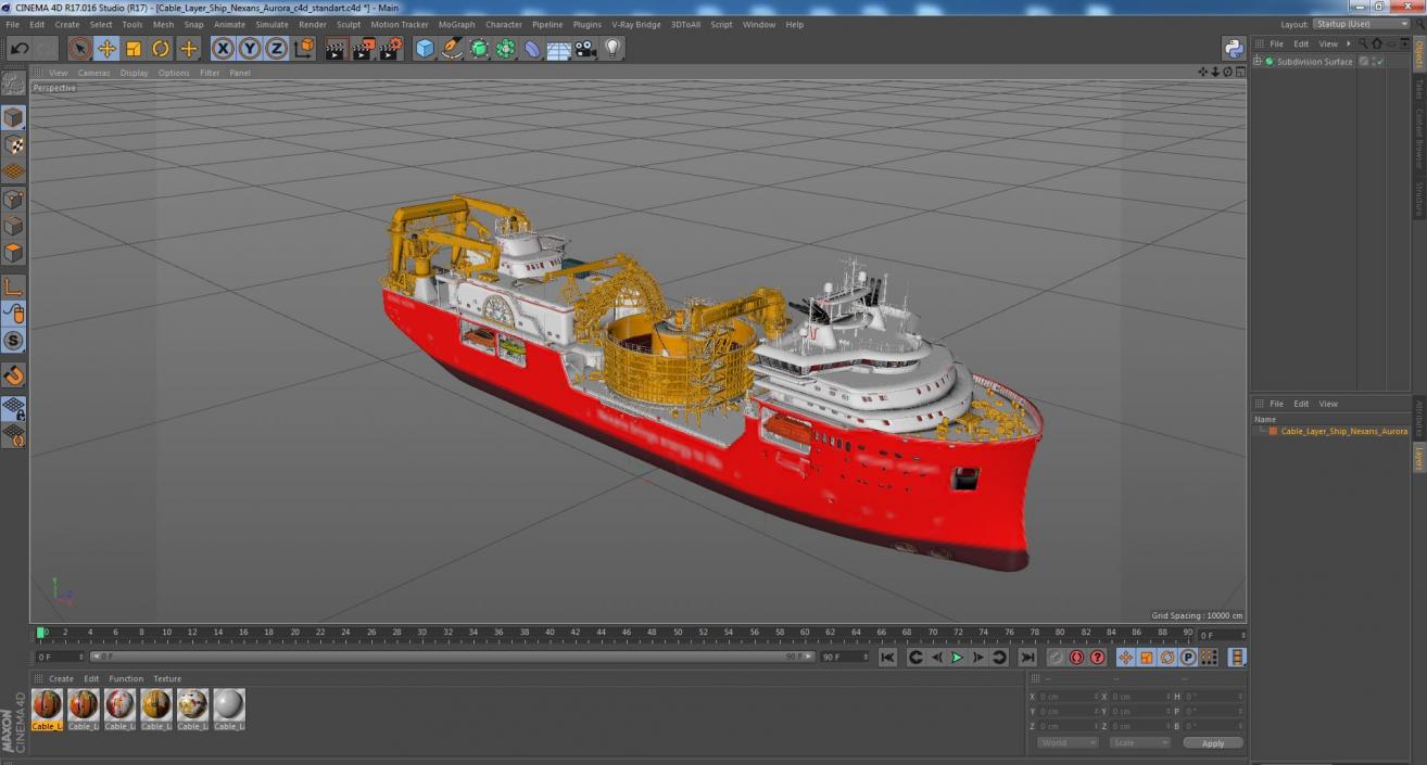 3D model Cable Layer Ship Nexans Aurora