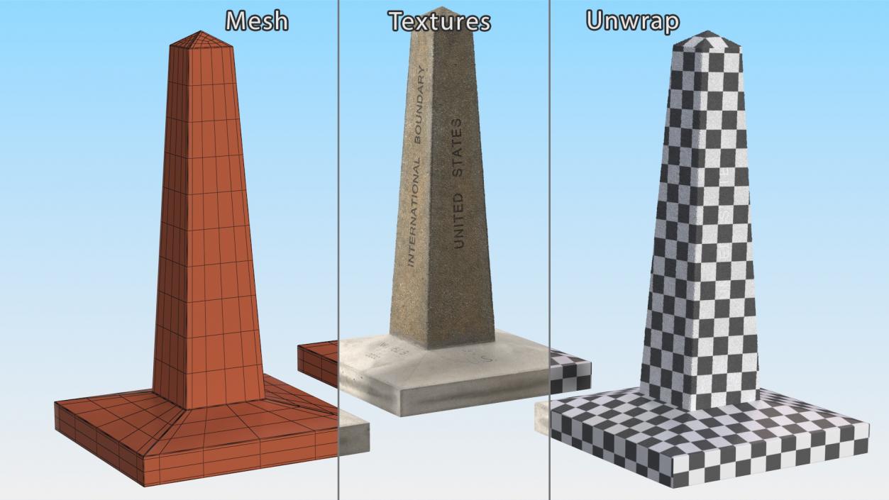 3D Border Posts Collection model