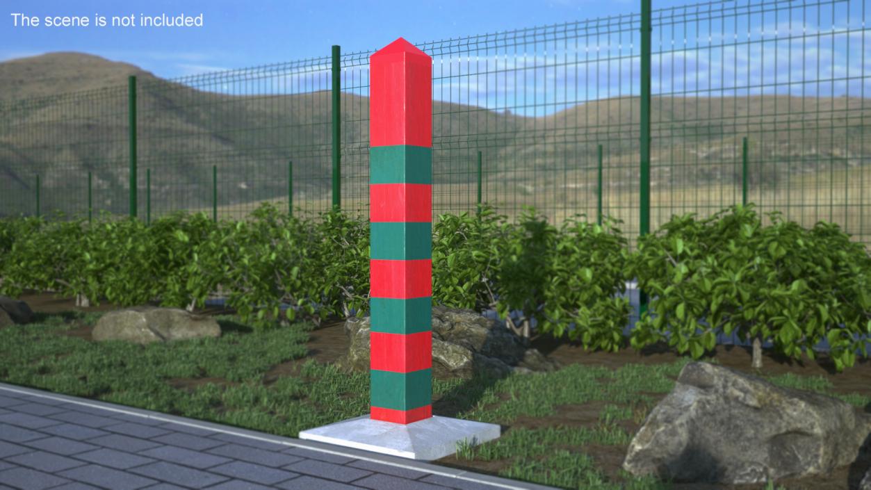 3D Border Posts Collection model