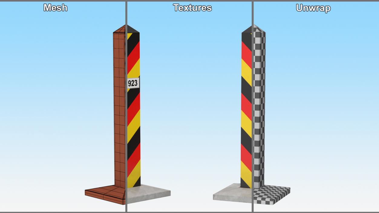 3D Border Posts Collection model