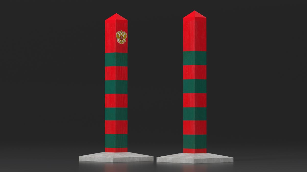 3D Border Posts Collection model