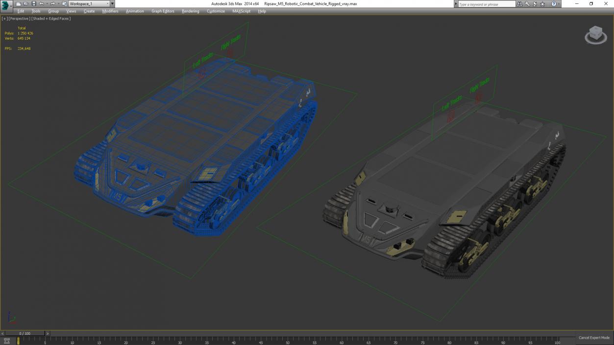 Ripsaw M5 Robotic Combat Vehicle Rigged 3D model