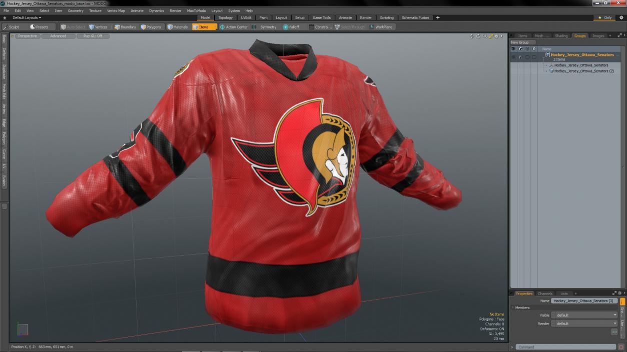 Hockey Jersey Ottawa Senators 3D model