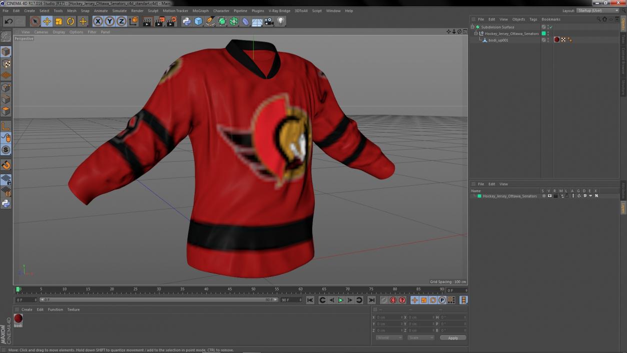 Hockey Jersey Ottawa Senators 3D model