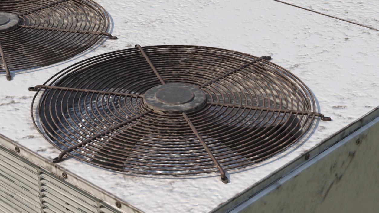 3D 3 Vents Air Conditioning Rooftop System Rusted