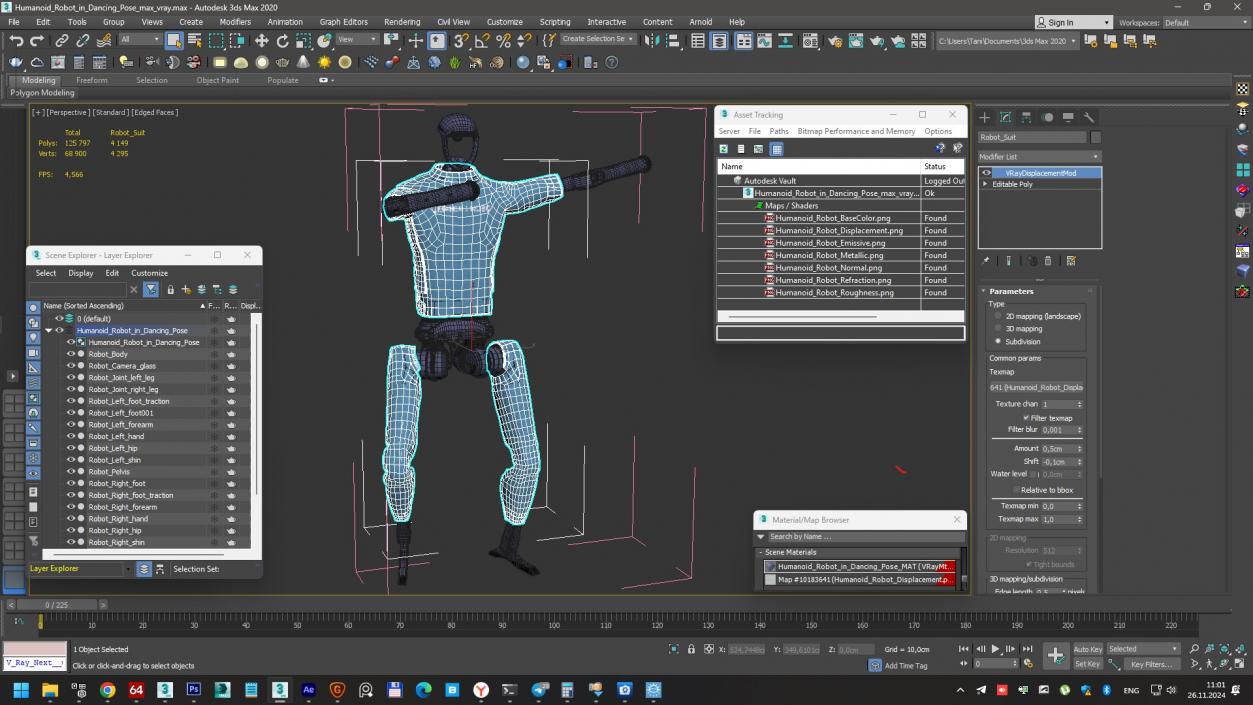 3D model Humanoid Robot in Dancing Pose