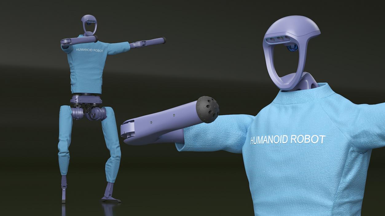 3D model Humanoid Robot in Dancing Pose