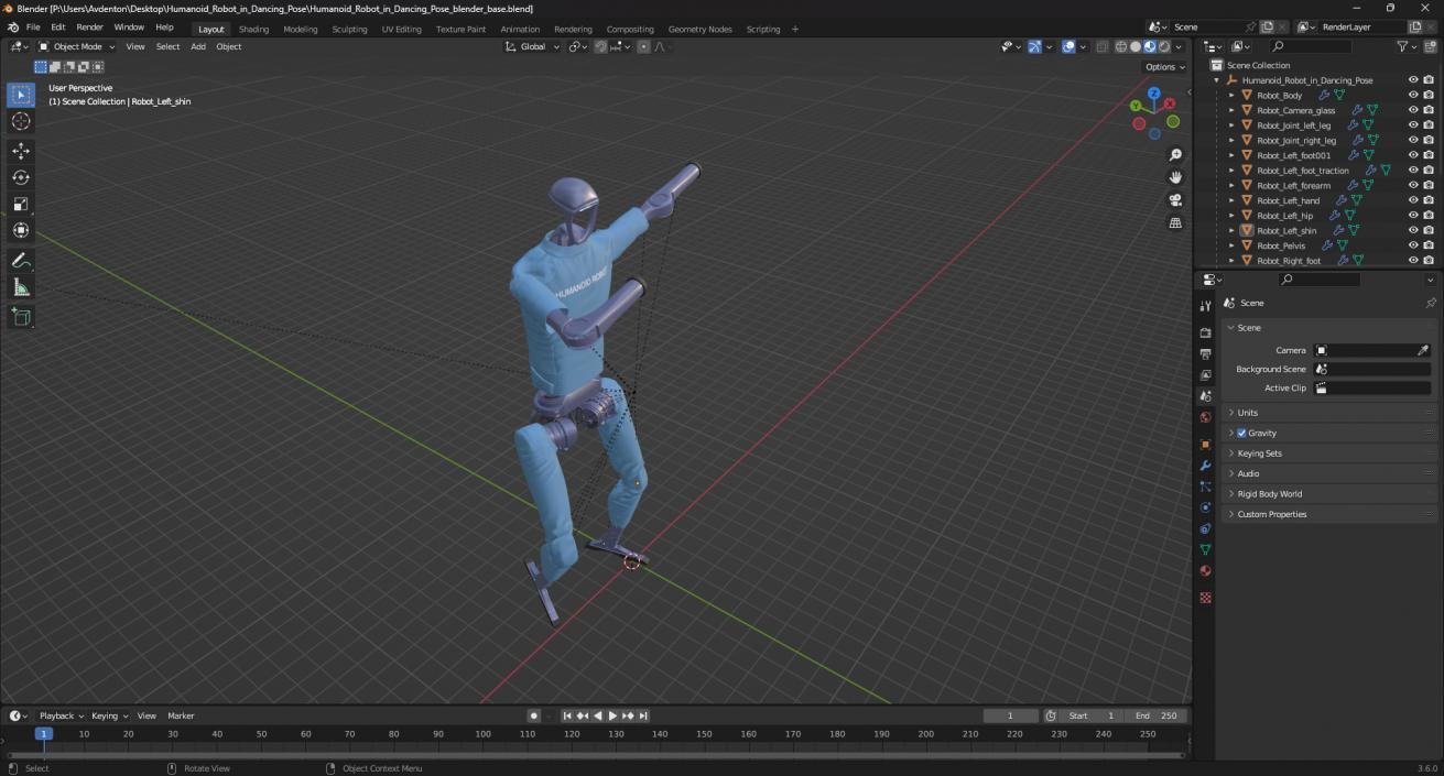 3D model Humanoid Robot in Dancing Pose