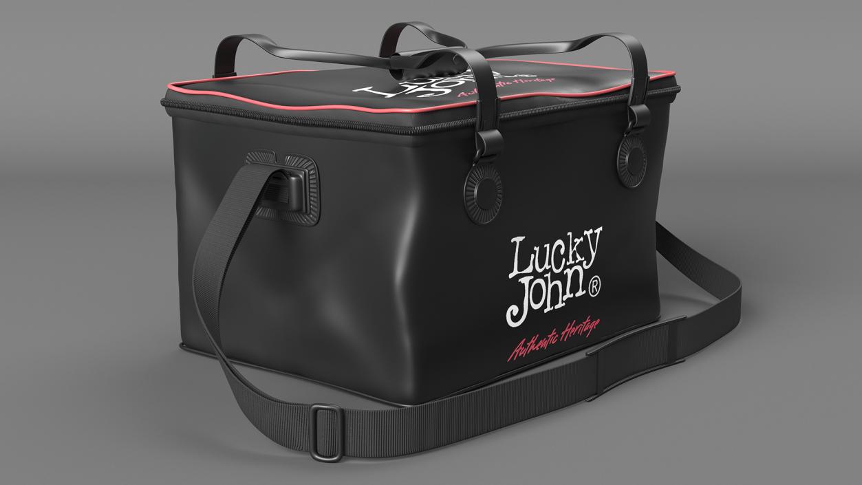 3D Lucky John Black Fishing Bag model