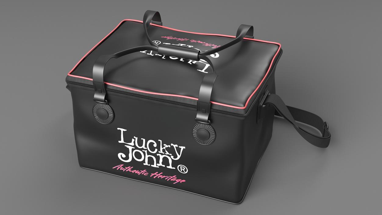 3D Lucky John Black Fishing Bag model