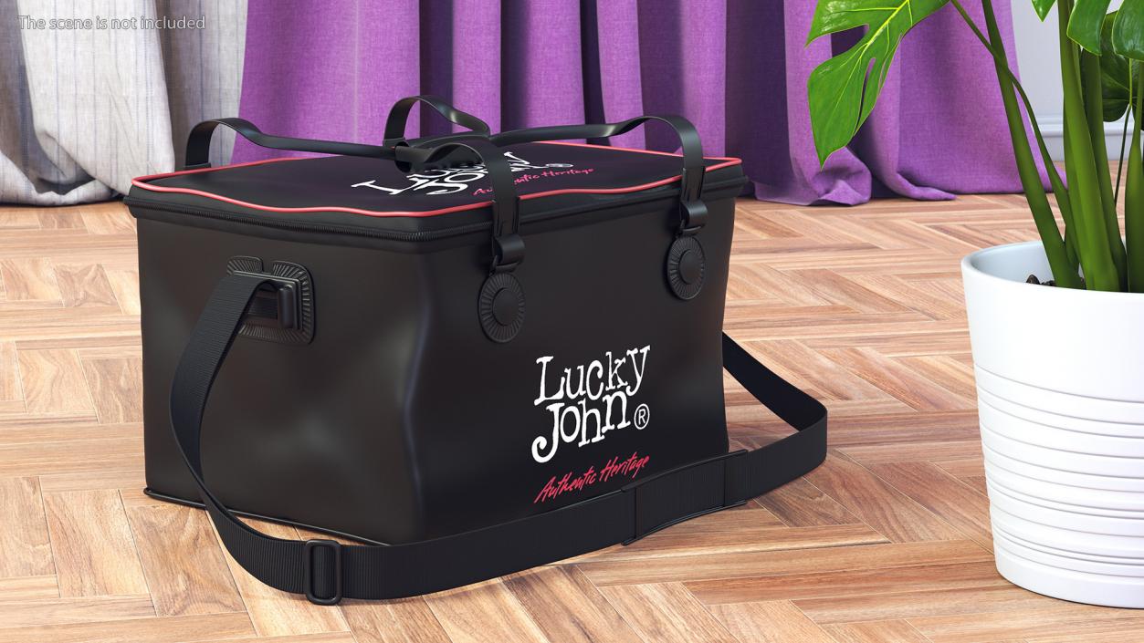 3D Lucky John Black Fishing Bag model